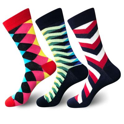 China Breathable High Quality Low MOQ Wholesale Socks Men's Cotton Crew Happy Adult Sports Cycling Socks for sale