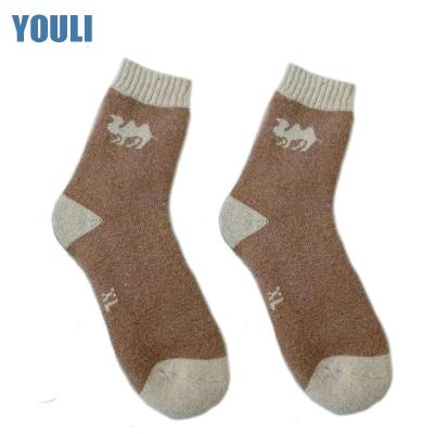 China Wholesale Custom Made Camel Sporty Super Thick Warm Wool Mens Tube Socks Comfortable Winter Crew Socks for sale