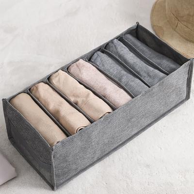 China New Modern Arrive Storage Box 7 and 9 Slots Wardrobe Wardrobe Drawer Jeans Clothes Pants Legging Underwear Drawer Organizer Clothes for sale