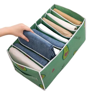 China Factory Direct Sales Modern 7 Grid Washable Collapsible Folding Wardrobe Clothes Organizer For Pants Jeans Gaiters for sale