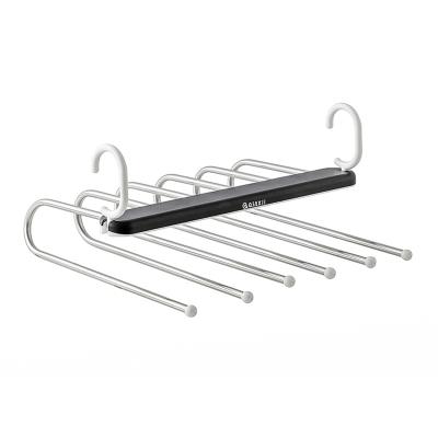 China Multi Layer Wardrobe Space Saving Pants Folding Hanger Rack for sale