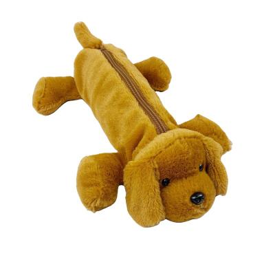 China Schools & Brown Cute Cloud Animal Soft Cozy Plush School Dog Miscellaneous Offices Cartoon Dog Office Cartoon Pencil Pouch for sale