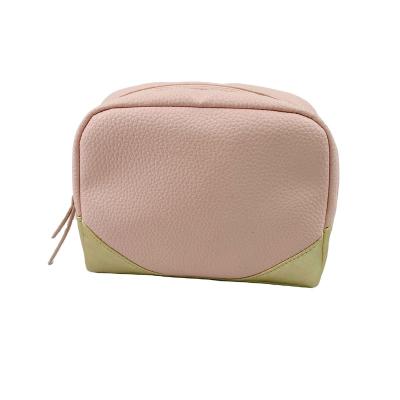 China Schools & Desks Color Block Pink And Gold Soft Material Office Lady Fashion PVC Pencil Pouch Pen Pouch Holder for sale