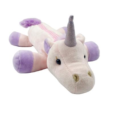 China Schools & Desks Customized Pink Unicorn Zoo Plush Toy Cute Rainbow Color Shape Animal Kids Teenage Favorite Pencil Case for sale