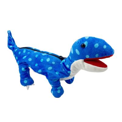 China Schools & Creative Customized Soft Comfortable Plush Animal Cloud Desks Zoo Dinosaur Cute Blue Embroidery Pencil Pouch for sale