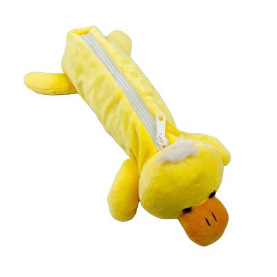 China Schools & Desks Customized Cute Yellow Duck Zoo Stuffed Animal Shape Soft Comfortable Multi Functional Cloud Pencil Pouch for sale