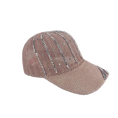 China breathable & Waterproof Outdoor Picnic Hats Plain Baseball Hats Plain Solid Dyed Shiny Beads Customized Sports Knitted Hats for sale