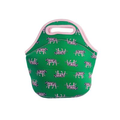 China Different Cooler Packing Ice Cooler Neoprene Green Tiger School Office Lady Discount Lunch Bag Aluminum Foil Bag for sale