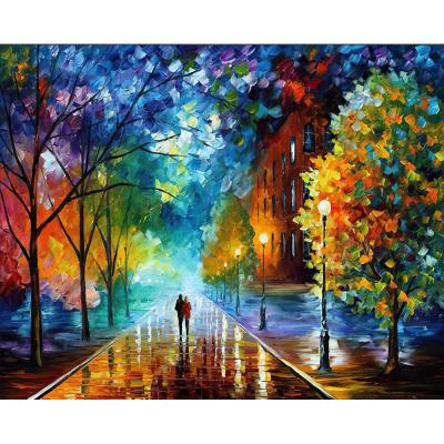 China Double Side Adhesive City Landscape Pop Art Design Fashion Glue Colorful Diamond Painting Round Drill For Home Painting for sale