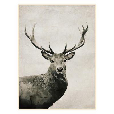 China Decorative Nordic Animal Portrait Wall Art Poster Canvas Print Deer Wholesale Modern for sale