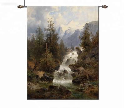 China Antique Jacquard Wall Hanging High Definition Picture Prints French Landscape Oil Painting Tapestry Wall Hangings for sale