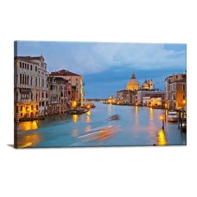 China Waterproof + Eco-friendly City Night Italy Venice Landscape Beautiful LED Pictures Canvas Prints For Wholesale for sale