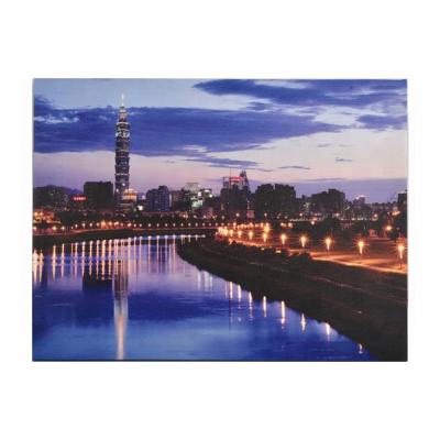 China Wholesale Waterproof Cityscape Fiber Optic Pictures Lights Led Painting Canvas Art Prints for sale