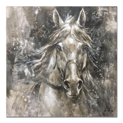 China Abstract Hotel Wall Art Abstract Handmade Famous Paintings with Horses Head for sale