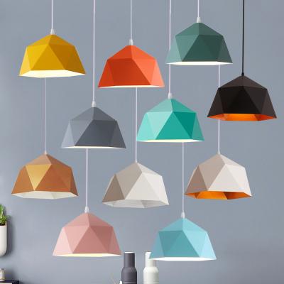 China 2021 Modern New Arrival Interior Decoration Home Lighting Nordic Colorful Pendant Lights 90 260V Universial E27 Low Ceiling Chandelier for sale