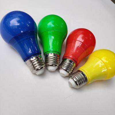 China Festival Decoration Qualified PC Housing Holiday Decoration Lighting Colorful A60 3W 5W 7W RGB LED Bulb for sale