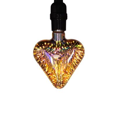 China E27 220V Table Light Pendant Lamp Residential Holiday Decoration Lighting Heart Shape 3D Bulb 3.5W LED Bulbs Firework AC 360 Led Globe for sale