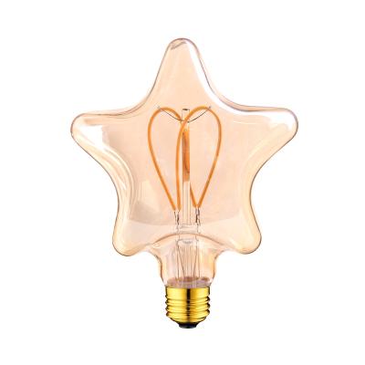 China 3W Star Filament Gold Tint Bulb E27 2200K 220V Dimmable Star Filament Gold Tint Home Decorative Energy Saving Spiral Warm White Pendant Light Bulb for sale