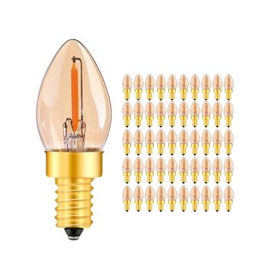 China LED Energy Saving Light Bulbs Manufactured Wholesale High Quality Hardware Gold Tint C7 0.5W 2200K E12 E14 LED Bulb 50PACK High Quality Retail for sale