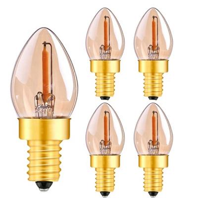 China Amazon energy saving drop shopping string lights 5PACK waterproof C7 0.5W 2200K E14 E12 led filament bulbs led light for sale