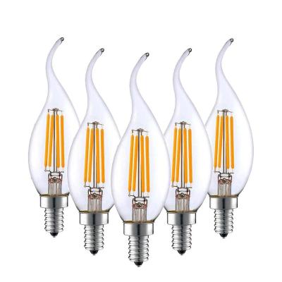 China Energy Saving Chandelier Decoration Living Room Lights 4W C35T Bulbs 2700K E14 220V Dimmable Warm White Retro Chandelier Candle Lamp for sale