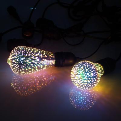 China 4W Current Bedroom Pendant Lights Energy Saving Color Changing Edison Led 3D Fireworks Bulbs Table Lamp For Home Lighting for sale