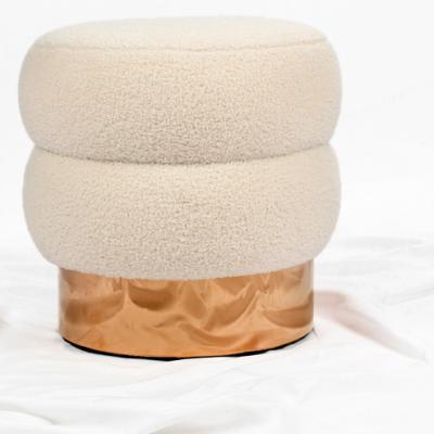 China Living Room Modern Wholesale Tires Shape Plush Velvet Round Pouf Ottoman Ottoman Stool Chair For Living Room for sale