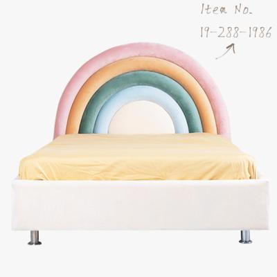 China Wholesale Comfortable Upholstered Modern Rainbow Heardboard Panel Velvet Bed Kids Headboards Covers For Bedroom Furniture for sale