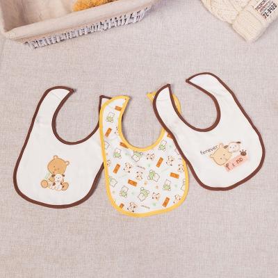 China Customizable Wholesale Pattern Baby Bibs Baby Apron Bib Baby Bear Bib Washable for sale