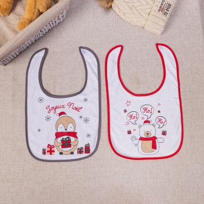 China 80% Cotton 20% Polyester Washable Towel Baby Bib Christmas Eco Friendly Baby Bibs for sale