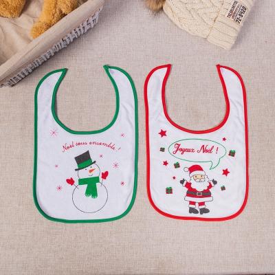 China Christmas Korea Baby Bib Washable Baby Printing Bibs Baby Terry Towel Saliva Bibs for sale