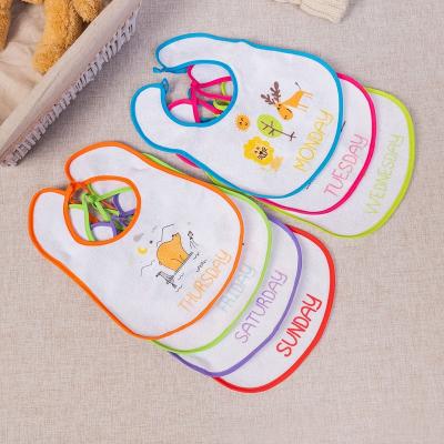 China 7 Days Series Logo Baby Bib Washable Adjustable Fit Customized Waterproof Baby Bibs for sale