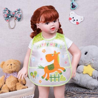 China Wholesale Washable Waterproof Sleeveless Baby Bibs Cute PEVA Baby Bib for sale