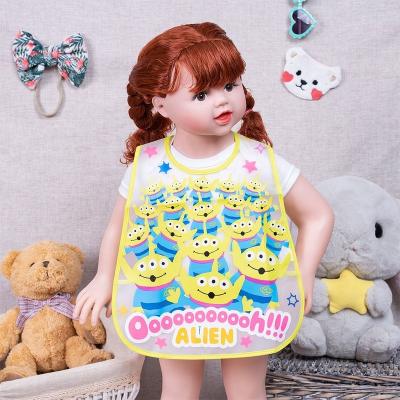 China OEM Baby PEVA Washable Waterproof Sleeveless Baby Bib Feeding Bibs With Food Catcher for sale