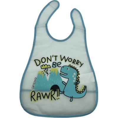 China Quality Guarantee Antibacterial Peva Material Cute Dinosaur Pattern Baby Bibs Waterproof for sale