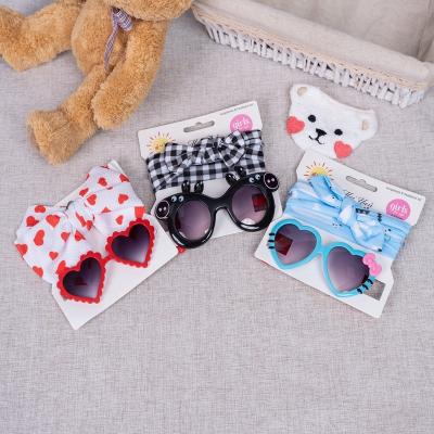 China Lovely factory customizable baby headbands and sunglasses set on sale for sale