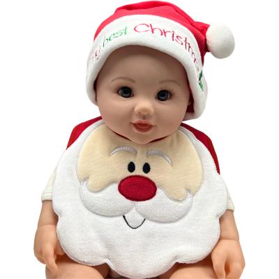 China Creative and Funny Baby Antibacterial Santa Dress Up Set with Baby Christmas Hat and Santa Mustache Bib for sale