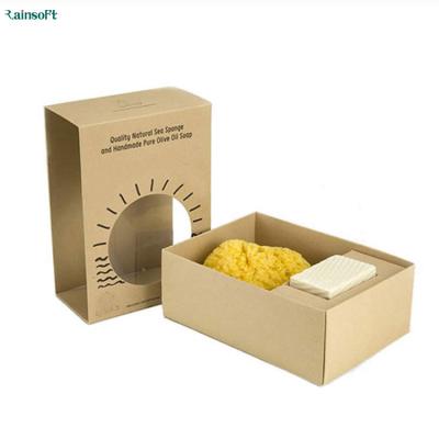 China Recyclable Customized Kraft Paper Soap Crate Boxes With Window for sale