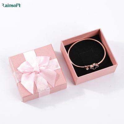 China Best Selling Recyclable Bracelet Necklace Jewelry Paper Gift Box Packaging With Ribbon for sale