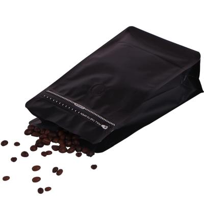 China Free Sample Moisture Proof Recycled Matte Black 250g 500g Square Compostable Flat Bottom Zipper Drip Coffee Travel Ziplock Bag for sale