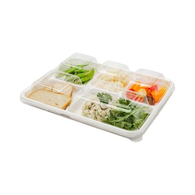 China Bagasse Disposable Compostable Eco Friendly Tableware Sets Tray Serving Pasta Tray Sugarcane Tray Pla Coated for sale