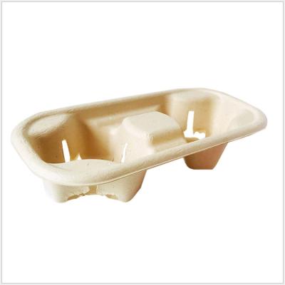 China 2 Biodegradable Biodegradable Cups And Eco-Friendly Compostable Sugarcane Bagasse Cup Holder For 8-16 Ounce Cup for sale