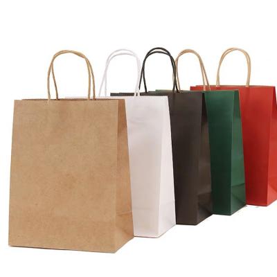 China Eco Customized Recyclable Branded Promotional Kraft Paper Bags For Shopping Kraft Coffee Takeout Paper Bag for sale