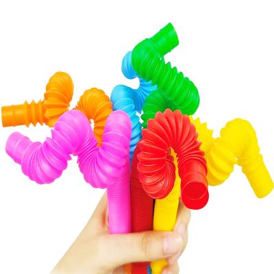 China Kids Sensory Toy Colorful Fun Tubes Toys Noise Bubble Busy Person Stress Relief Toy Sensory Worry Sensory Tube for sale