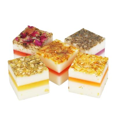 China Handmade Milk Flower Goat Flower Soap Base Cleaning Handmade Soap Moisturizing Handmade Bath Soap for sale