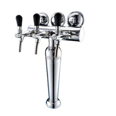 China 2014 Hot Selling European Style Brassl Three Taps Draft Beer Tower for sale