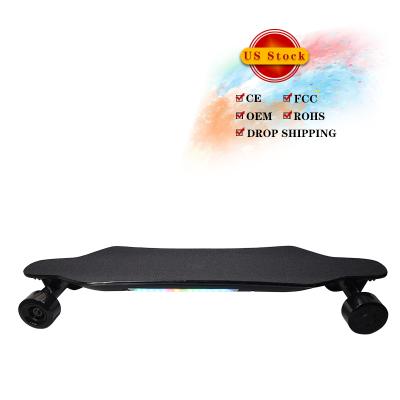 China Plegable unisex all terrain led flash skateboard 6.9kg net weight 40km/h 4 wheel e remote control skateboard for sale