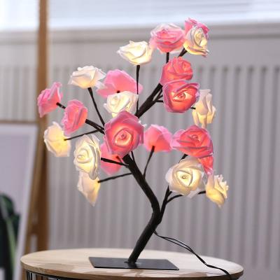 China Beautiful Popular Design Rose Night Light Festival Decoration USB Powered Tree Lights for sale