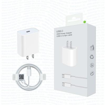 China Wholesale Mobile Phone for iphone 12 palladium wall charger 20w fast charging cord for iphone 12 charger data usb cable for sale