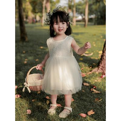 China X1806 American Style Girls' Dresses 2021 / Jacquard Viable Princess Crew Neck Sleeveless Boutique Dress for sale